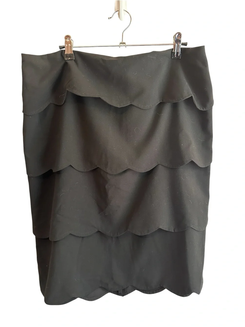 Alfani Black Scalloped Tier Pencil Skirt